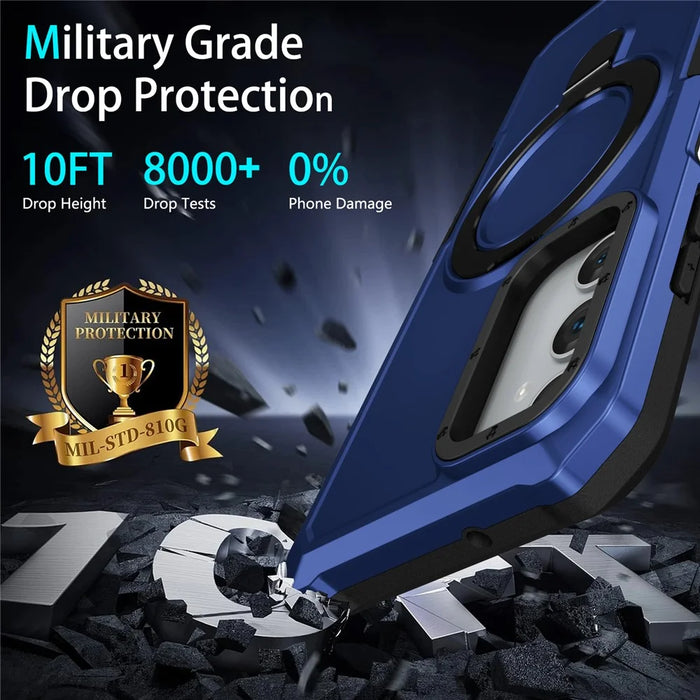 For Samsung Galaxy A05s 4G Cell Phone Case TPU+PC 2-in-1 Ring Kickstand Protective Shell - Sapphire - 2
