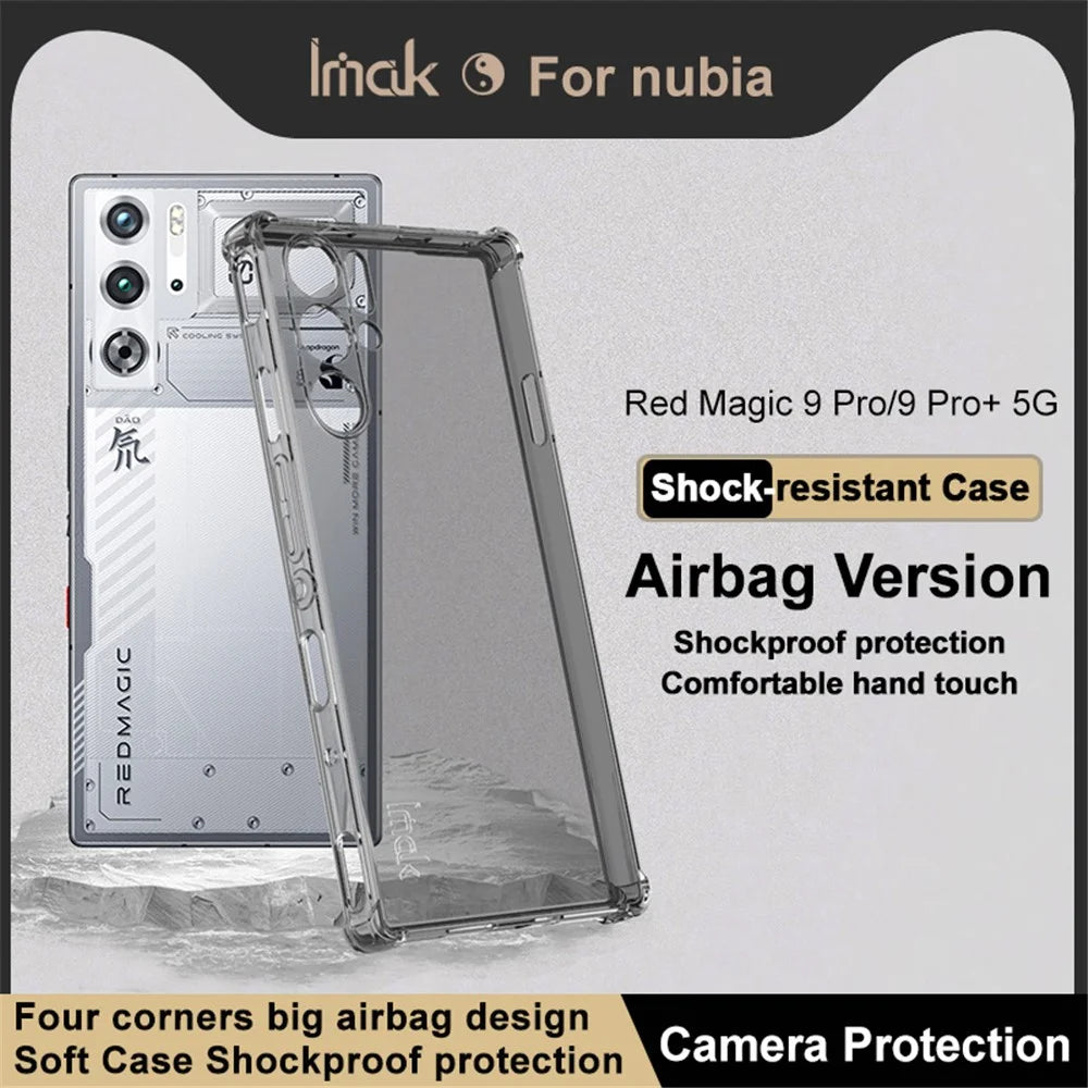 IMAK For ZTE nubia Red Magic 9 Pro 5G / 9 Pro+ 5G / 9S Pro 5G / 9S Pro+ 5G  TPU Case Anti-Drop Clear Phone Cover  - Transparent Black - 2