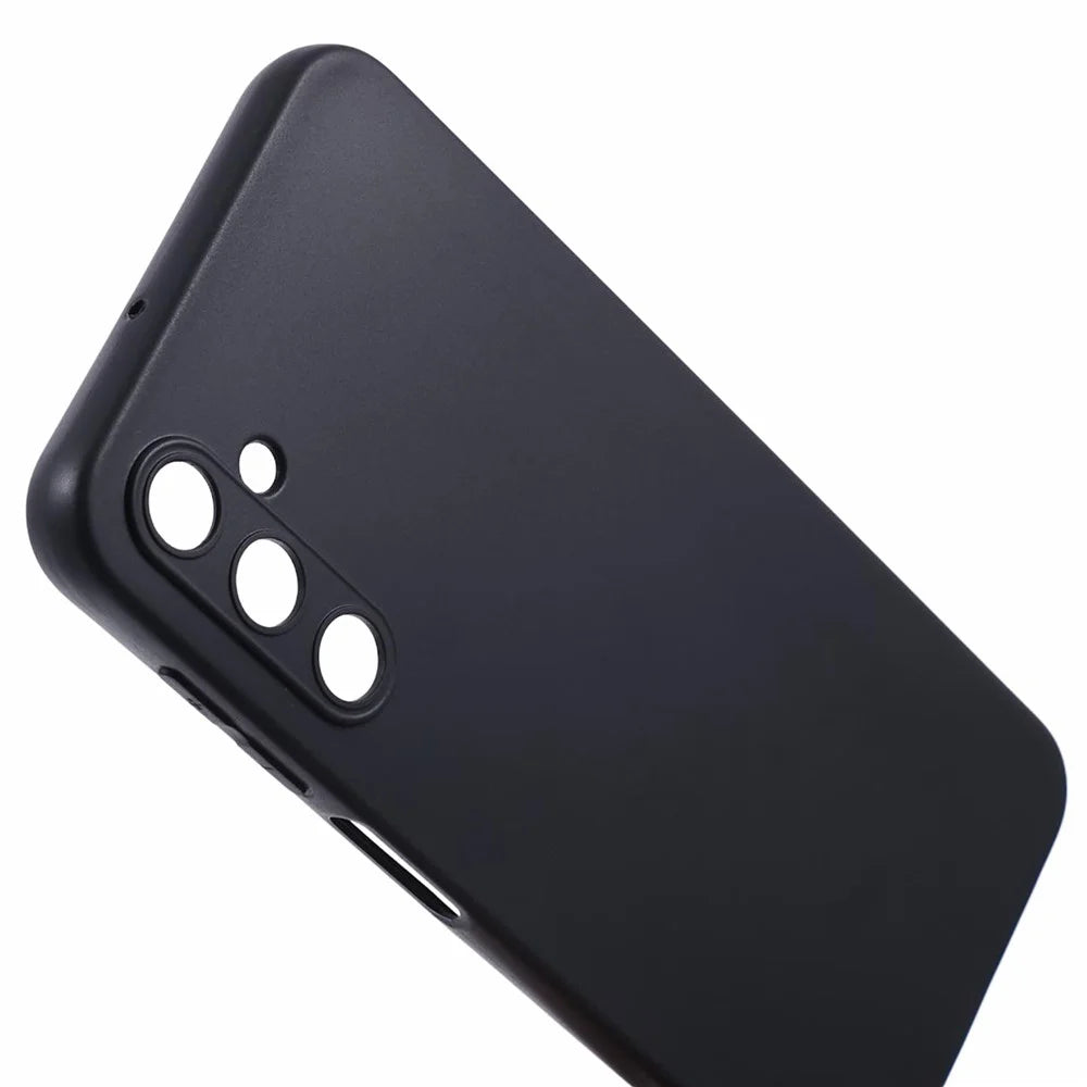 For Samsung Galaxy A24 4G (162.1 x 77.6 x 8.3mm) Cell Phone Case Soft TPU Black Glossy Cover with Precise Lens Cutout - 6