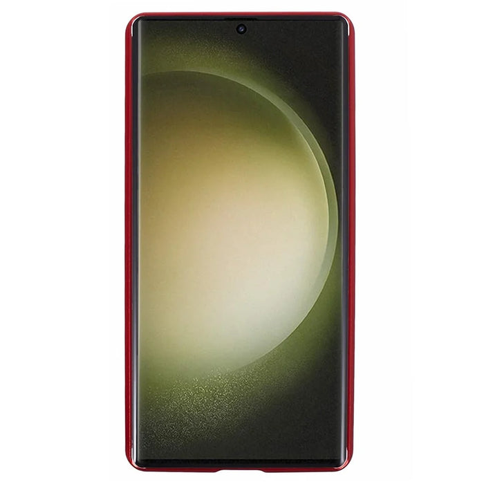 For Samsung Galaxy S23 Ultra Anti Peeping Case Tempered Glass Magnetic Adsorption Metal Frame Phone Cover - Red - 3