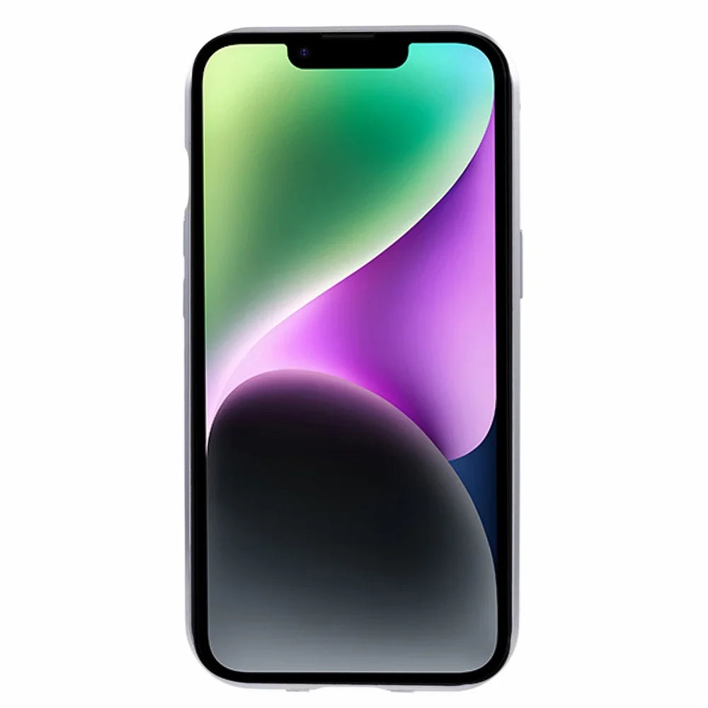 For iPhone 14 Plus Double-Sided Tempered Glass Phone Case with Magnetic Adsorption Metal Frame - Silver - 3