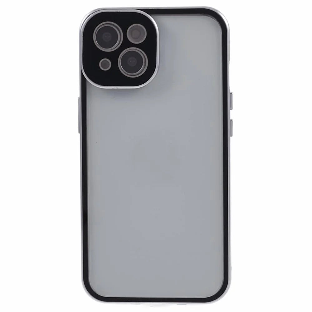 For iPhone 14 Plus Magnetic Privacy Case Tempered Glass Double-sided Phone Cover - Silver - 4