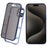 For iPhone 15 Plus Phone Case Anti-Peeping Double-Sided Tempered Glass Cover Magnetic Adsorption - Blue - 1