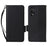 For TCL 40 Nxtpaper 4G Case Shockproof Litchi Texture PU Leather Wallet Phone Cover with Strap - Black - 1