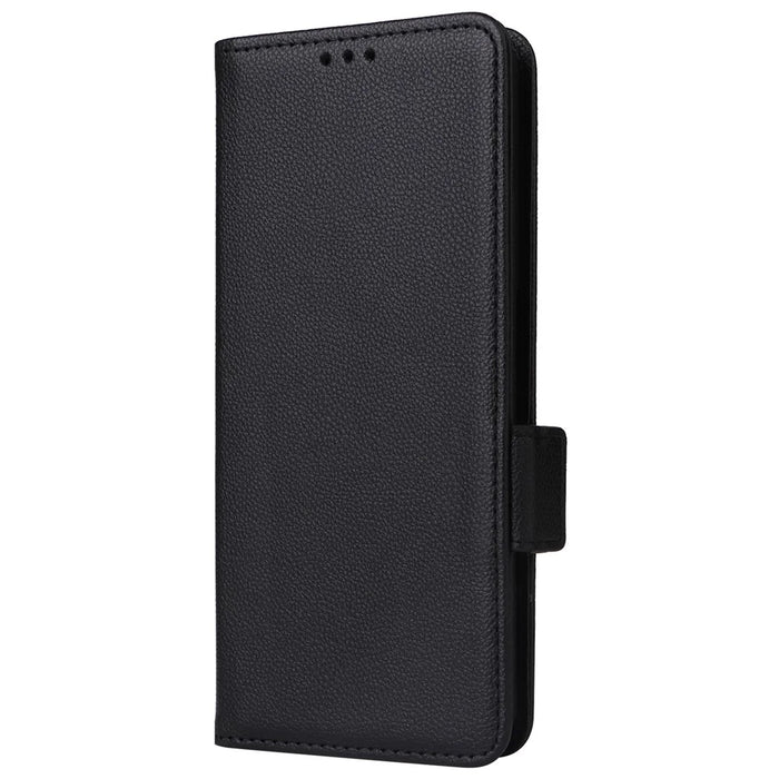For TCL 40 Nxtpaper 4G Case Shockproof Litchi Texture PU Leather Wallet Phone Cover with Strap - Black - 7