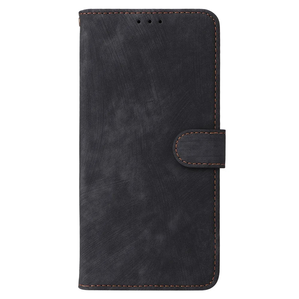 For Samsung Galaxy A25 5G (Global) (161.0 x 76.5 x 8.3mm) Case Wallet PU Leather RFID Blocking 3 Card Slots Protective Cover - Black - 6