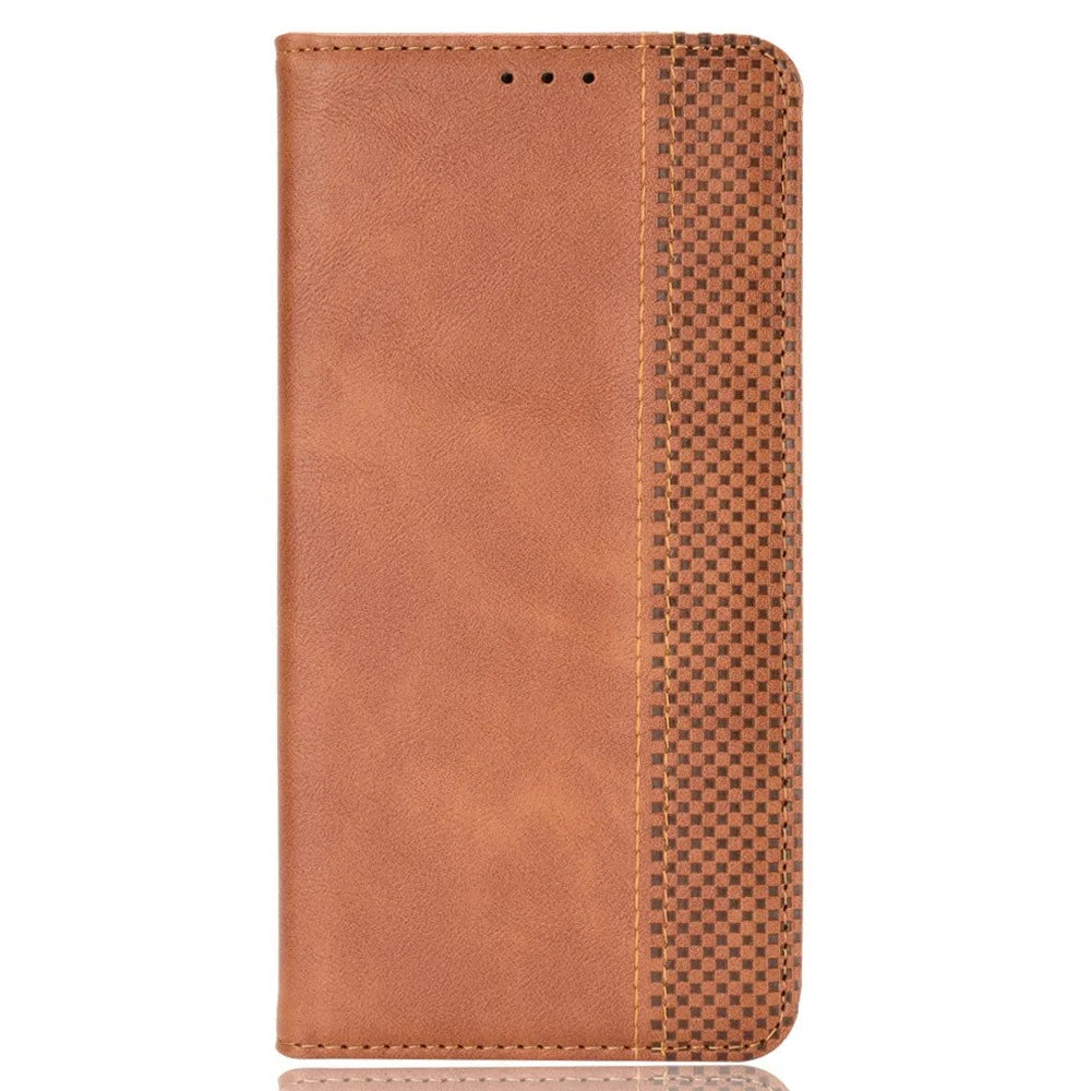 For Infinix Hot 40 X6836 / Hot 40 Pro X6837 Leather Case Magnetic Closing Phone Cover - Brown - 5