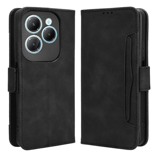 For Infinix Hot 40 X6836 / Hot 40 Pro X6837 Multi-Slot Leather Wallet Case Phone Cover - Black - 1