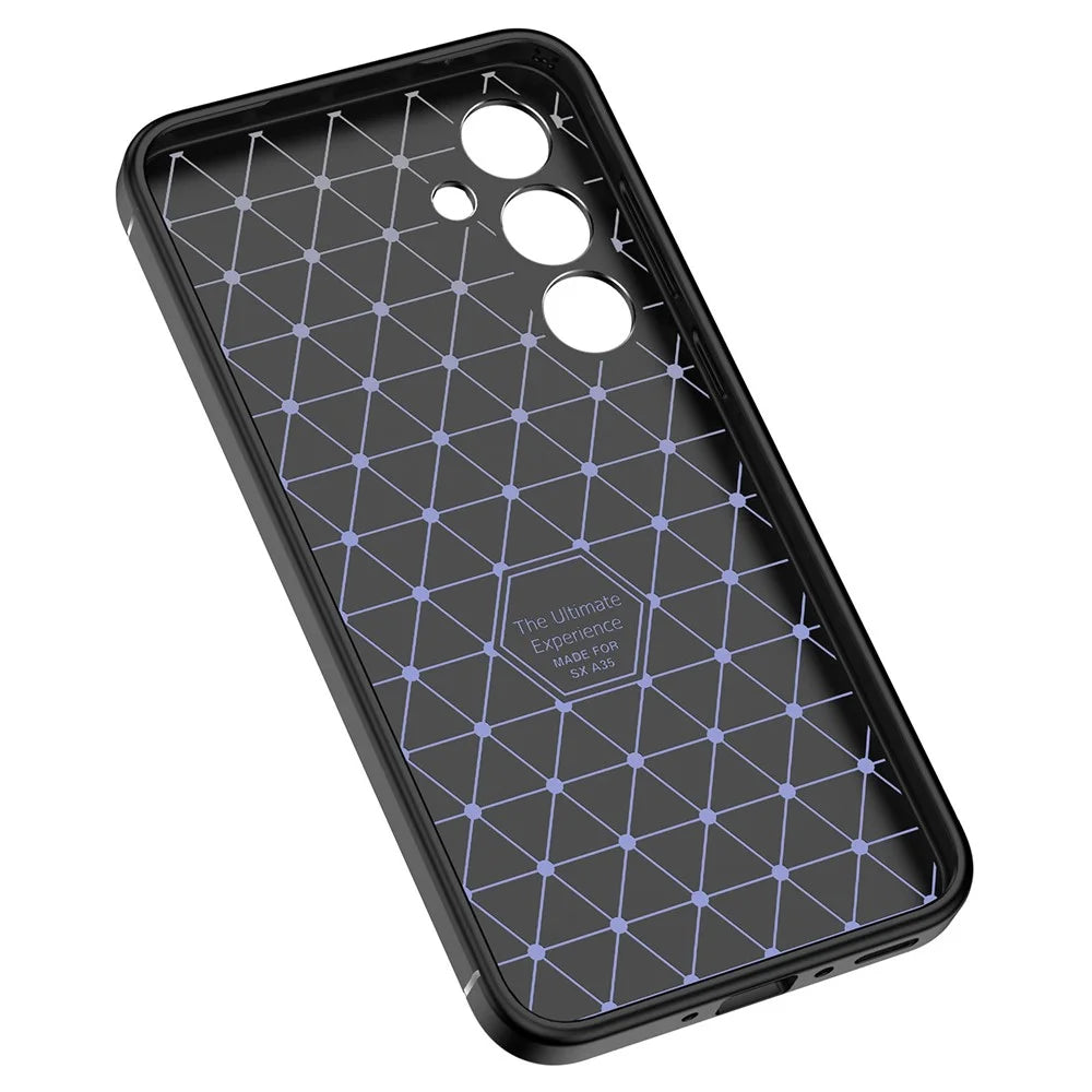 For Samsung Galaxy A35 5G Cell Phone Case Litchi Texture Anti-scratch TPU Protective Shell - Black - 3