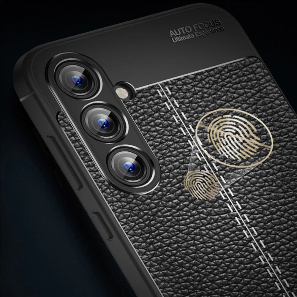 For Samsung Galaxy A35 5G Cell Phone Case Litchi Texture Anti-scratch TPU Protective Shell - Black - 5