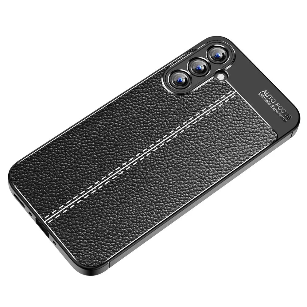 For Samsung Galaxy A35 5G Cell Phone Case Litchi Texture Anti-scratch TPU Protective Shell - Black - 6