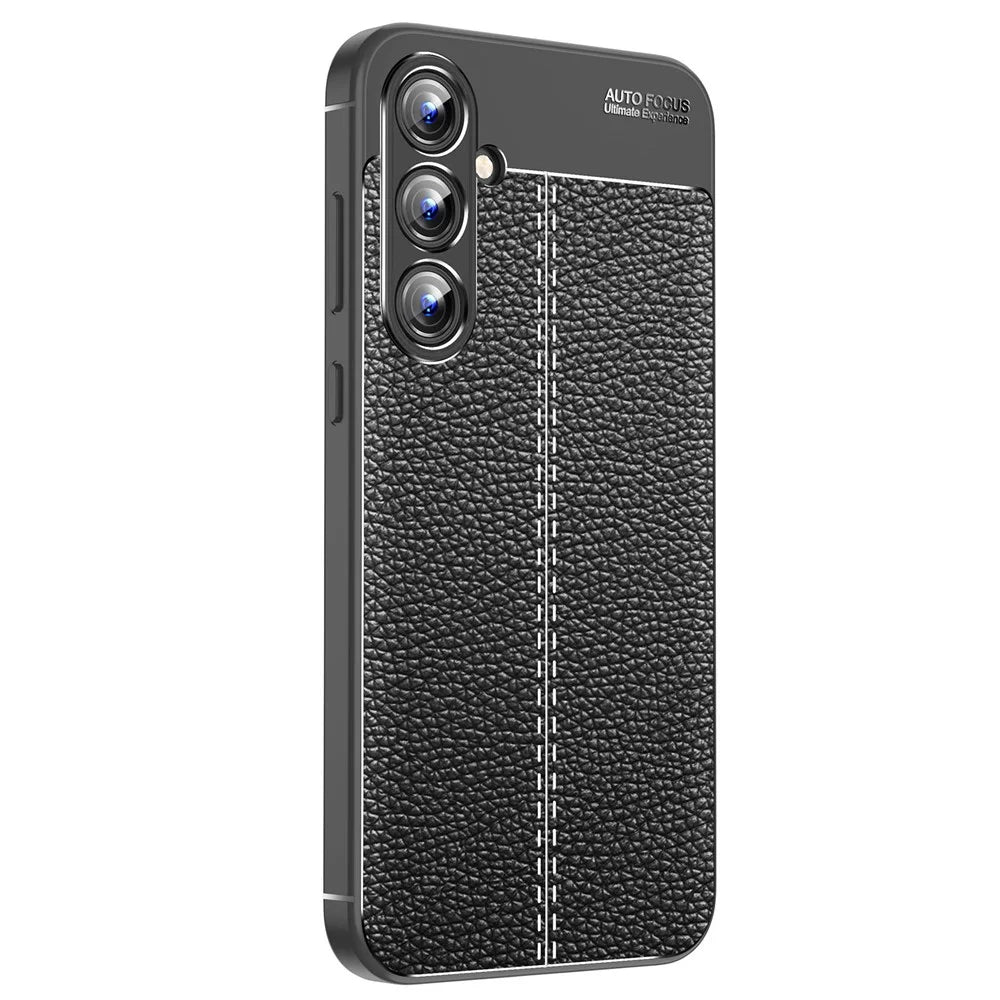For Samsung Galaxy A35 5G Cell Phone Case Litchi Texture Anti-scratch TPU Protective Shell - Black - 7