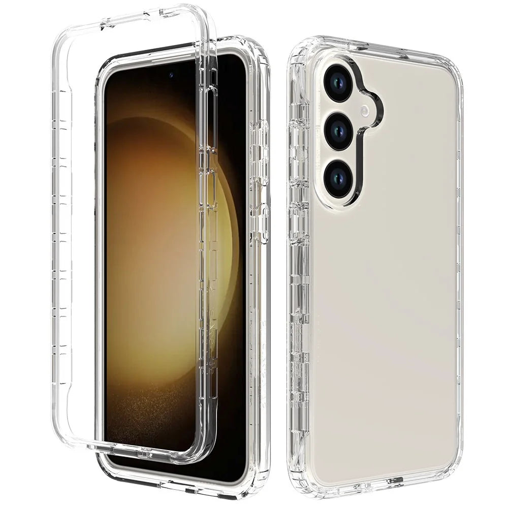For Samsung Galaxy S24+ Case Anti-drop PC+TPU Clear Gradient Phone Protective Cover - Transparent - 1