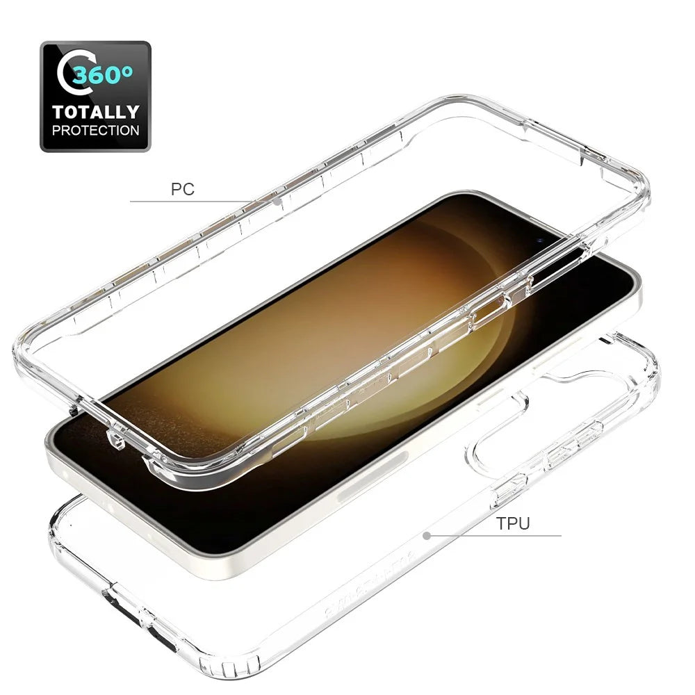 For Samsung Galaxy S24+ Case Anti-drop PC+TPU Clear Gradient Phone Protective Cover - Transparent - 4