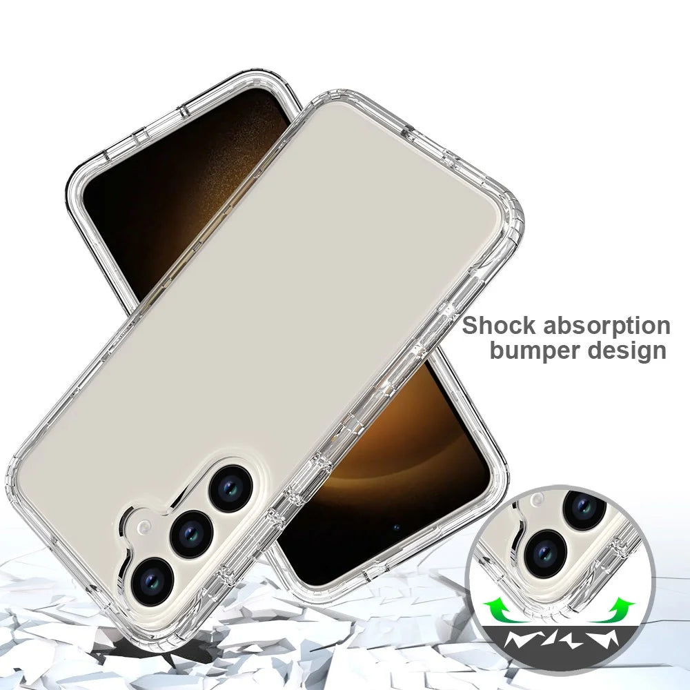 For Samsung Galaxy S24+ Case Anti-drop PC+TPU Clear Gradient Phone Protective Cover - Transparent - 5