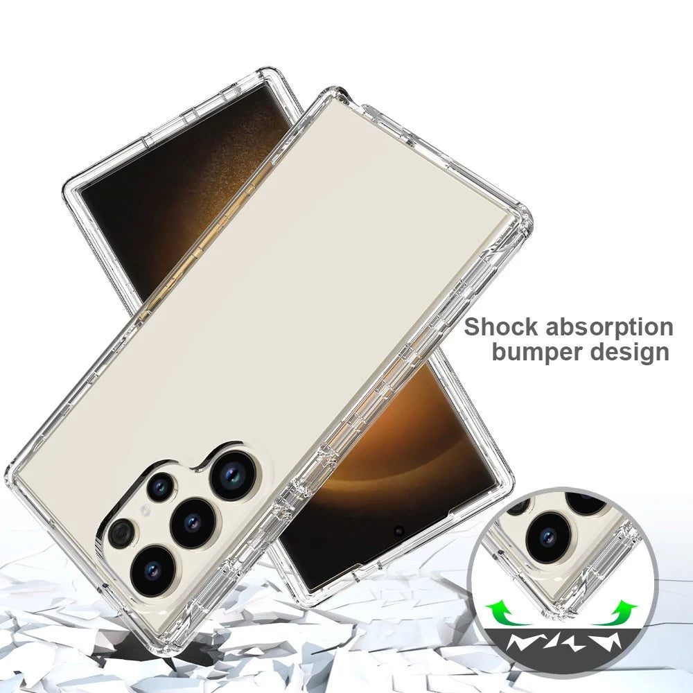 For Samsung Galaxy S24 Ultra Case Drop-resistant PC+TPU Clear Gradient Phone Protective Shell - Transparent - 4