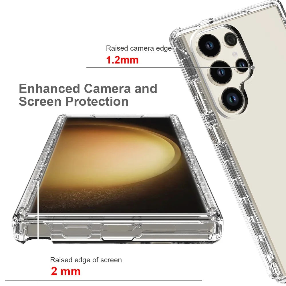 For Samsung Galaxy S24 Ultra Case Drop-resistant PC+TPU Clear Gradient Phone Protective Shell - Transparent - 5