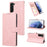 For Samsung Galaxy S24 Classic Dreamy Leather Phone Case Wallet Stand - Pink - 7