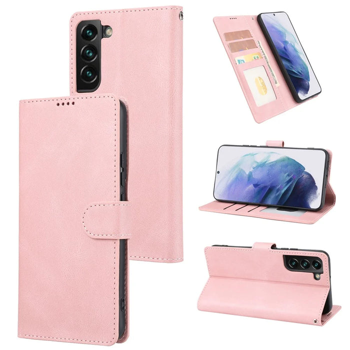 For Samsung Galaxy S24 Classic Dreamy Leather Phone Case Wallet Stand - Pink - 7