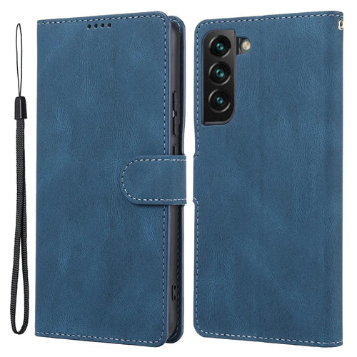 For Samsung Galaxy S24+ Leather Case Wallet Stand Classic Phone Cover - Blue - 1