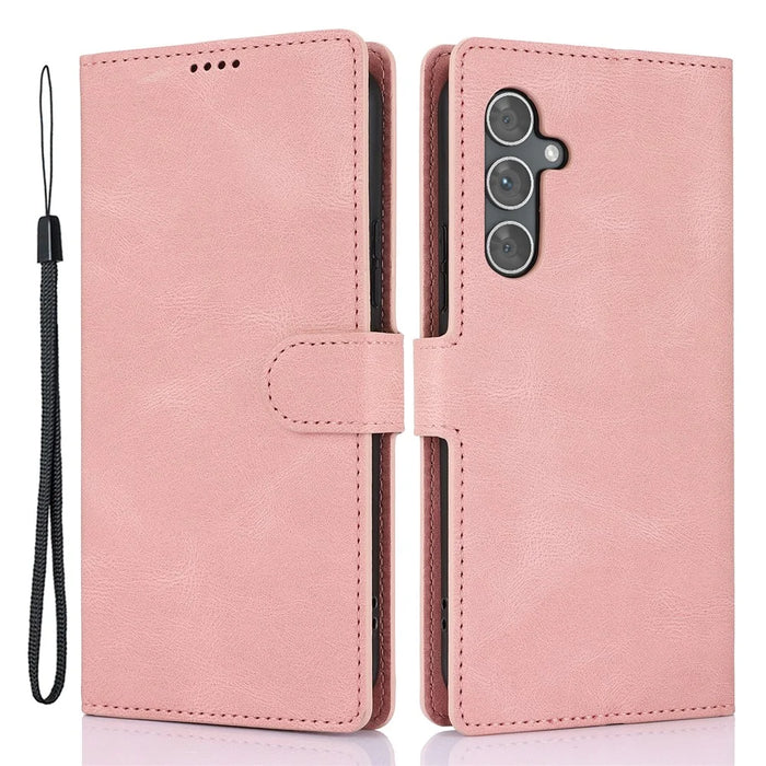 For Samsung Galaxy A35 5G Fantasy Leather Wallet Cover Phone Stand Case - Pink - 1