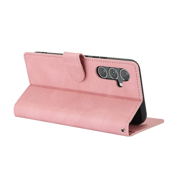 For Samsung Galaxy A35 5G Fantasy Leather Wallet Cover Phone Stand Case - Pink - 4