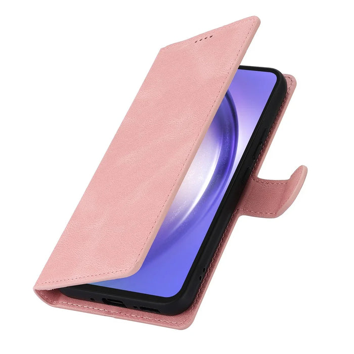 For Samsung Galaxy A35 5G Fantasy Leather Wallet Cover Phone Stand Case - Pink - 5