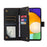 For Samsung Galaxy A73 5G Cell Phone Case Anti-drop 9 Card Slots Wallet Cover with Wrist Strap - Black - 5