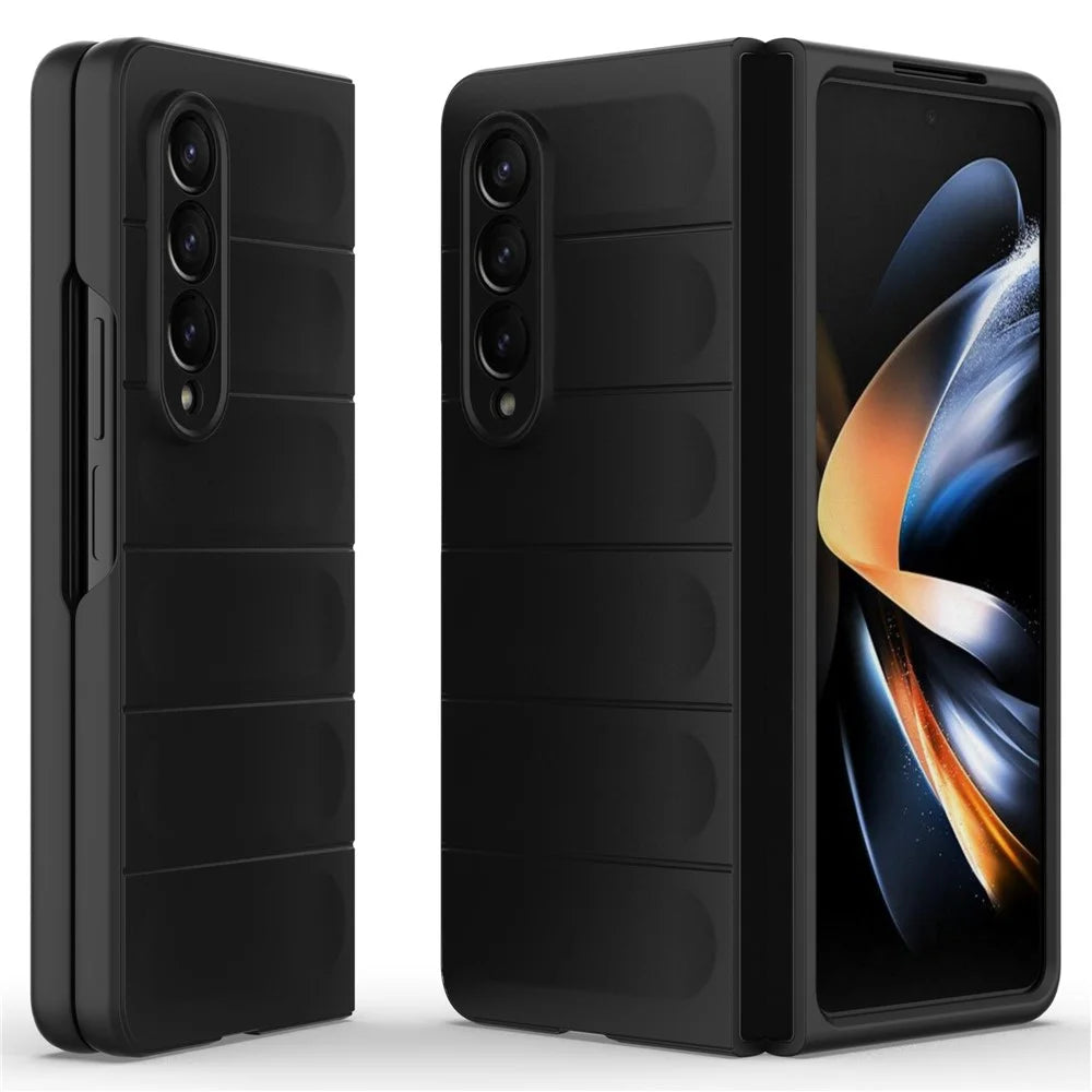 For Samsung Galaxy Z Fold4 5G Phone Case Hard PC Impact Resistant Cover - Black - 1