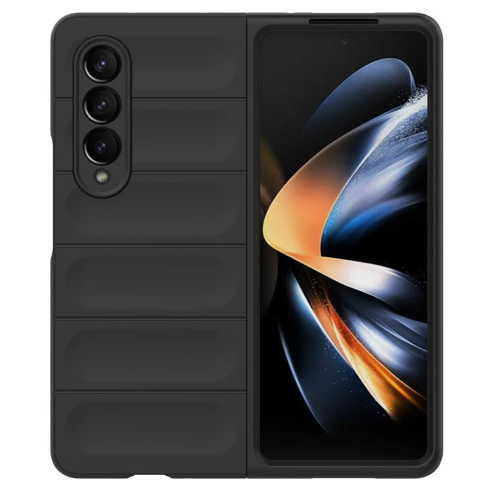 For Samsung Galaxy Z Fold4 5G Phone Case Hard PC Impact Resistant Cover - Black - 2