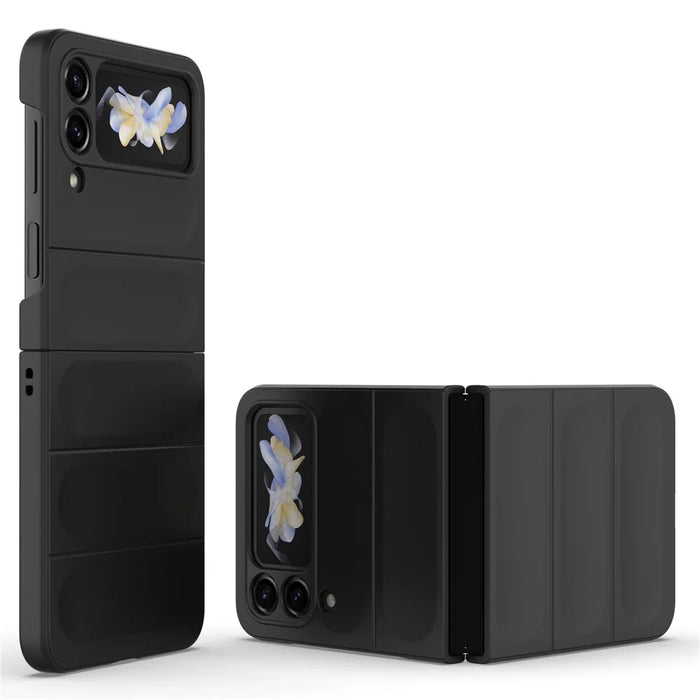 For Samsung Galaxy Z Flip4 5G Phone Case Hard PC Drop Protection Back Cover - Black - 3