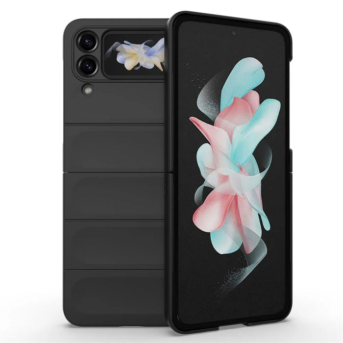 For Samsung Galaxy Z Flip4 5G Phone Case Hard PC Drop Protection Back Cover - Black - 6