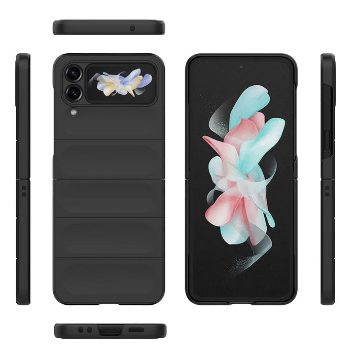For Samsung Galaxy Z Flip4 5G Phone Case Hard PC Drop Protection Back Cover - Black - 7