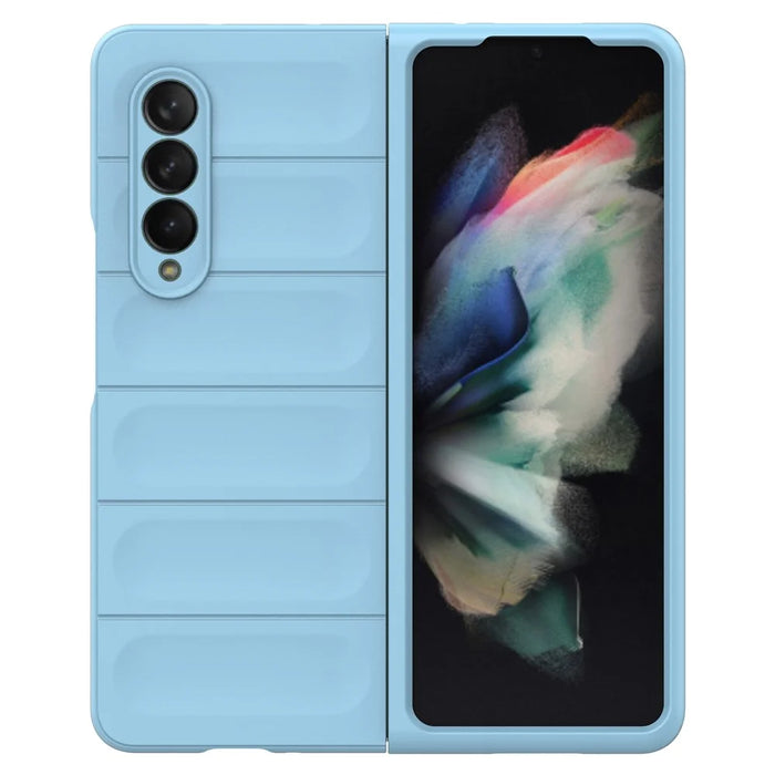 For Samsung Galaxy Z Fold3 5G Hard PC Phone Case Anti Scratch Protection Folding Cover - Baby Blue - 2