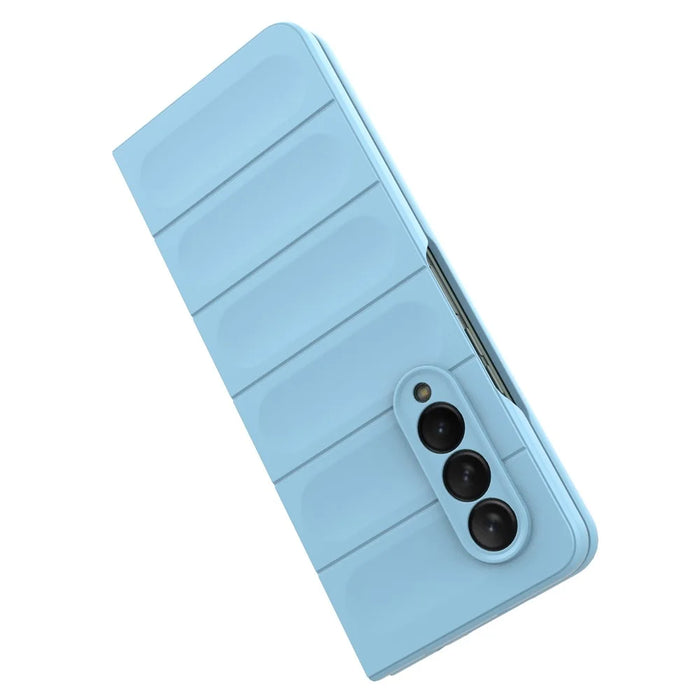 For Samsung Galaxy Z Fold3 5G Hard PC Phone Case Anti Scratch Protection Folding Cover - Baby Blue - 4