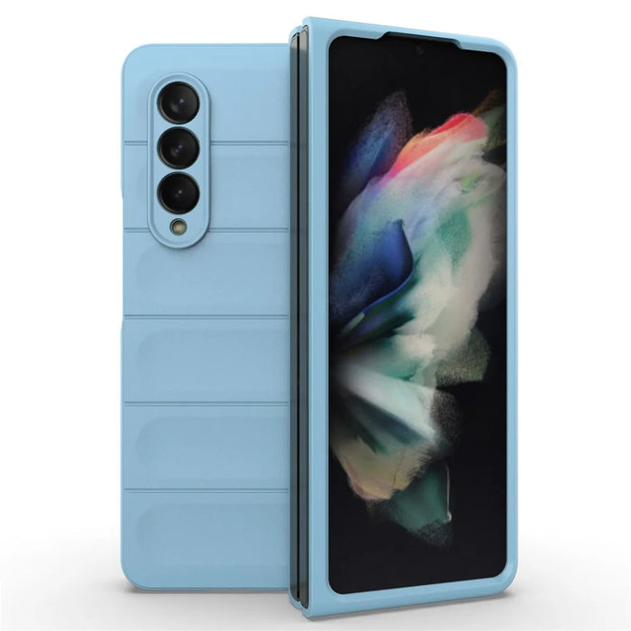 For Samsung Galaxy Z Fold3 5G Hard PC Phone Case Anti Scratch Protection Folding Cover - Baby Blue - 5