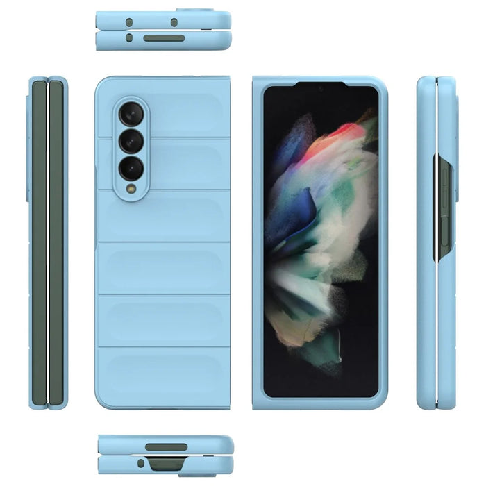 For Samsung Galaxy Z Fold3 5G Hard PC Phone Case Anti Scratch Protection Folding Cover - Baby Blue - 7