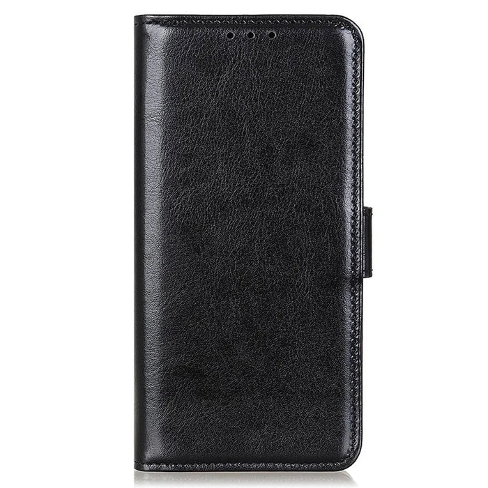 For OnePlus 12 5G Flip Leather Phone Cover Crazy Horse Pattern Design - Black - 5