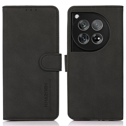 KHAZNEH For OnePlus 12 5G Wallet Phone Case Leather Protective Sleeve - Black - 1