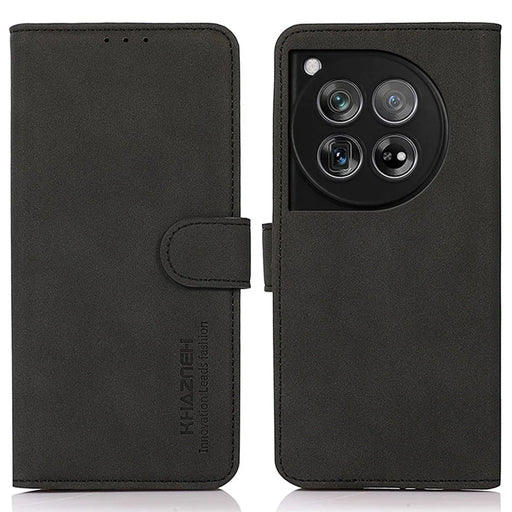KHAZNEH For OnePlus 12 5G Wallet Phone Case Leather Protective Sleeve - Black - 1