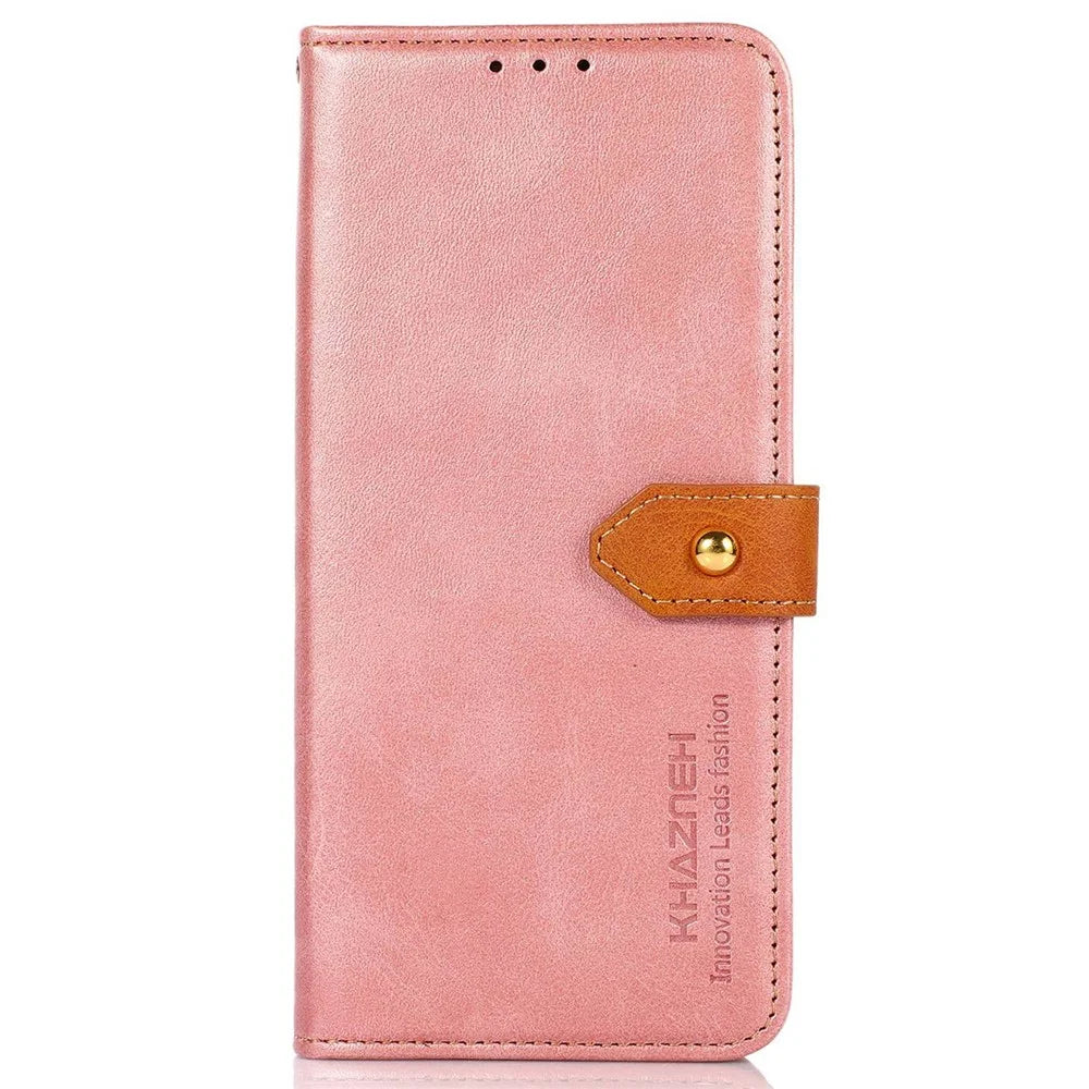 KHAZNEH For OnePlus 12 5G Case PU Leather+TPU Cowhide Texture Phone Guard Cover - Rose Gold - 6