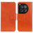 For OnePlus 12 5G Magnetic Case Split Leather Anti-scratch Nappa Texture Cell Phone Shell - Orange - 1
