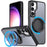 For Samsung Galaxy S24 Phone Case Ring Kickstand Magnetic Phone Cover - Black - 1