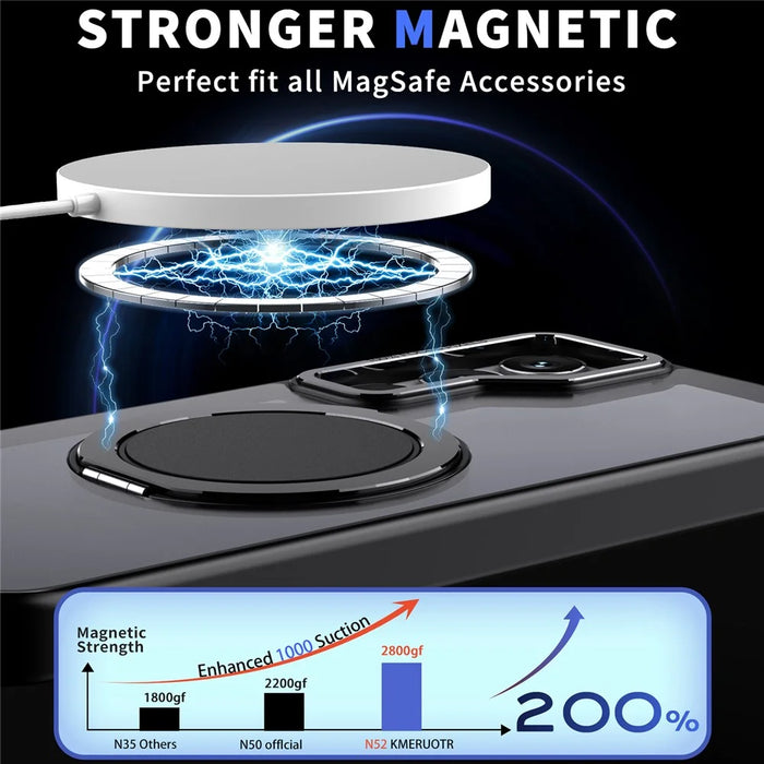 For Samsung Galaxy S24 Phone Case Ring Kickstand Magnetic Phone Cover - Black - 2