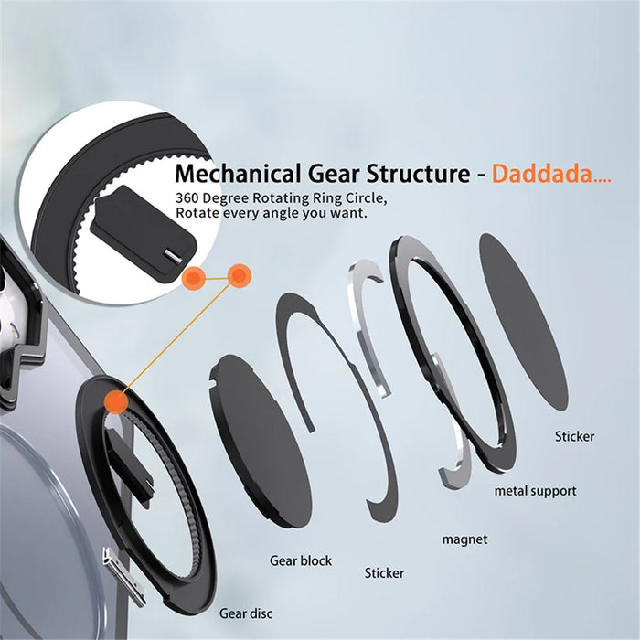 For Samsung Galaxy S24 Phone Case Ring Kickstand Magnetic Phone Cover - Black - 6