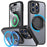 For iPhone 15 Pro Kickstand Case Magnetic Phone Cover Invisible Gear - Black - 1