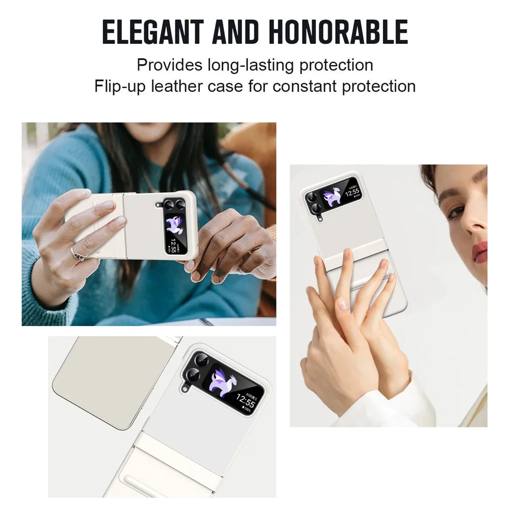 For Samsung Galaxy Z Flip3 5G / Z Flip4 5G Phone Case Thin Slim Hinge Protection Cover - White - 6