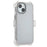 For iPhone 15 Matte Phone Cover Slide Holster Cover Belt Clip Kickstand - Transparent Black - 6