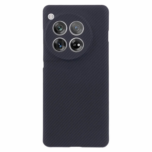 For OnePlus 12 5G Cell Phone Case 600D Fine Texture Aramid Fiber Cover (Precise Lens Hole) - Black - 1
