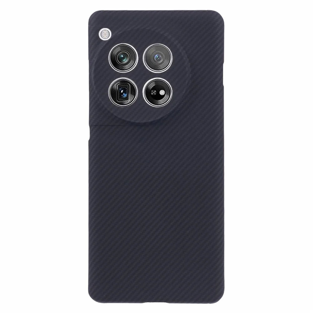 For OnePlus 12 5G Cell Phone Case 600D Fine Texture Aramid Fiber Cover (Precise Lens Hole) - Black - 1